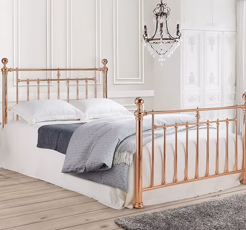 Alexander Rose Gold Metal Bedframe