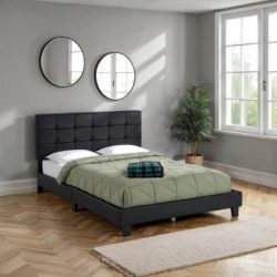 Arran Black Faux Leather Double Bedframe