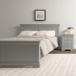 Bordeaux 4'6 Grey Bed High Foot End