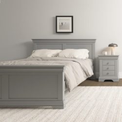 Bordeaux King-size High End Bed Frame in Pebble Grey