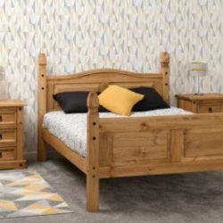 Corona Waxed Pine King Size Bed Frame High End