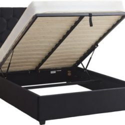 Madison King Size Ottoman Frame in Black Velvet