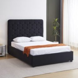 Madison Fabric Double Bed Frame in Black Velvet