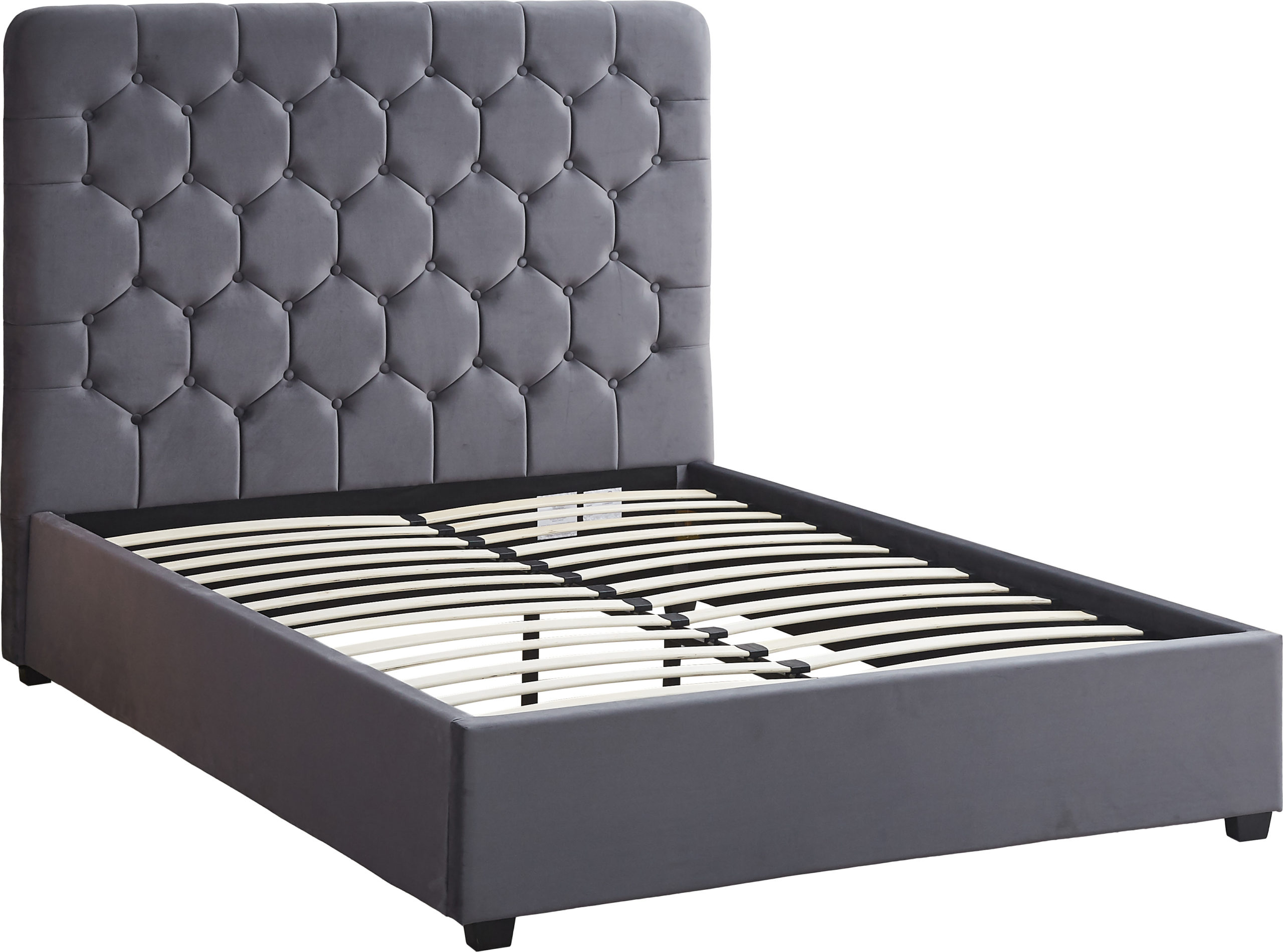 Madison King Size Fabric Bedframe in Grey-02
