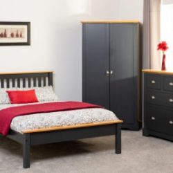 Monaco 4' Bed Low Foot End in Dark Grey