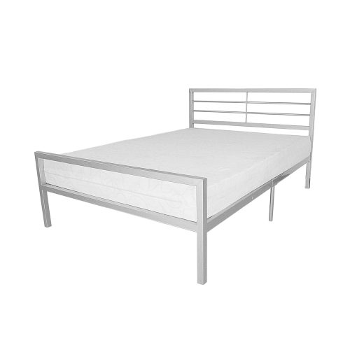 Jennifer Silver Metal Double Bed